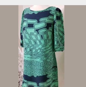 Needle & Thread Anthropologie Blue Green Dress